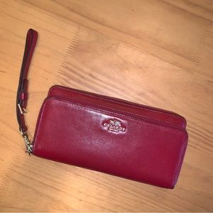 Red leather Coach wallet
